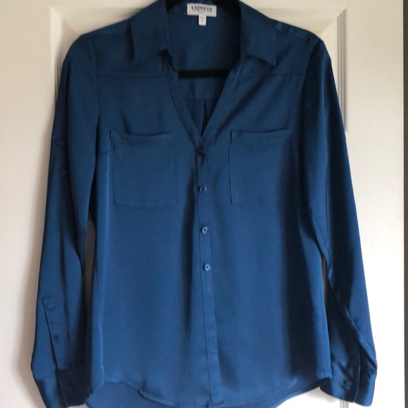 Express Tops - EXPRESS Portofino blouse. Navy/teal blue